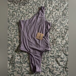 Revolve one-shoulder Lavender Bodysuit